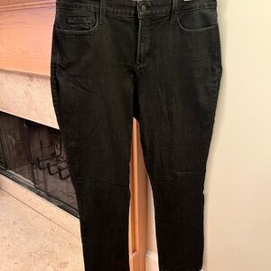 NYDJ Women's Straight Leg Jeans - Black with Copper/White pocket design